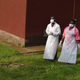 Ugandan medical staff inspect the Ebola preparedness facilities at the Bwera general hospital near the border DR Congo